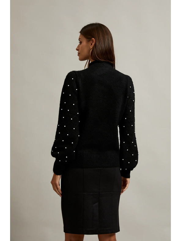 Moodo Pullover mit Perlen schwarz Moodo