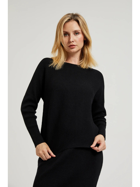 Moodo Schwarzer Pullover im Fledermaus-Schnitt von Moodo