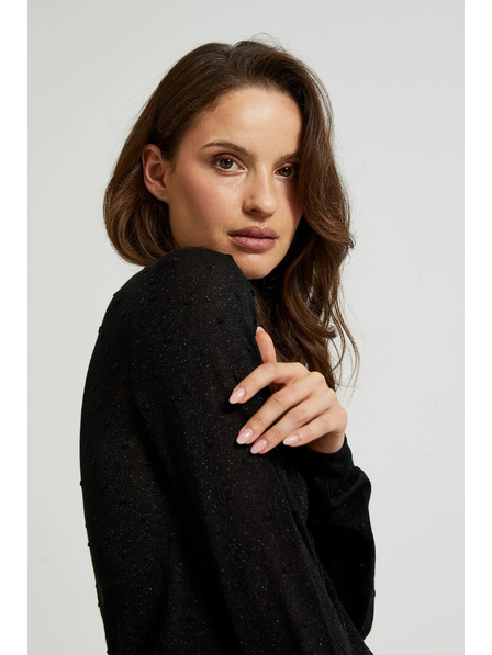 Moodo Pullover mit langen Ärmeln und Metallfaden in Schwarz von Moodo