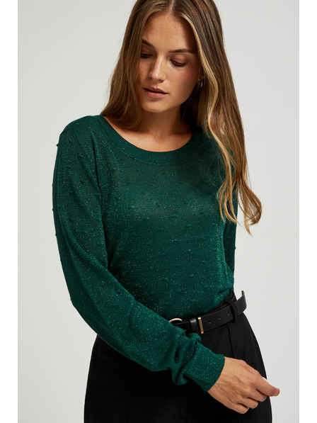 Moodo Pullover mit langen Ärmeln und Metallfaden in Grün von Moodo