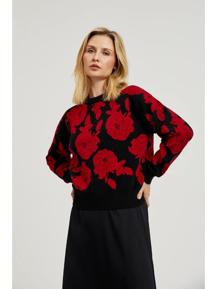 Moodo Schwarzer Pullover mit Aufdruck von Moodo