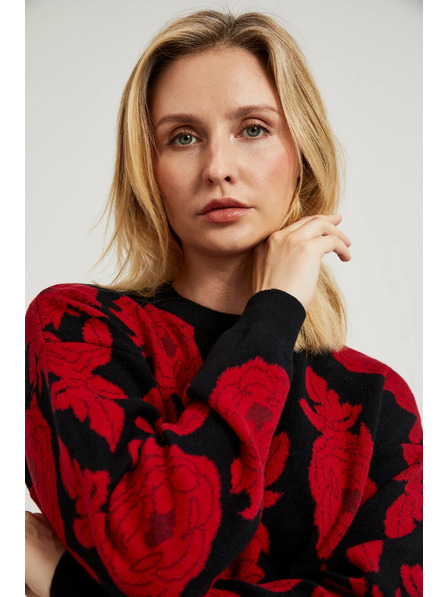 Moodo Schwarzer Pullover mit Aufdruck von Moodo