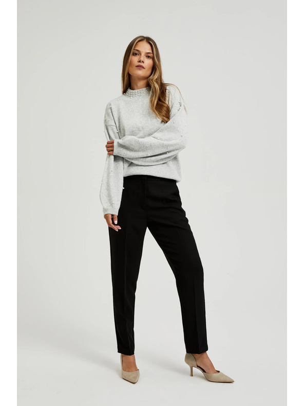 Moodo Pullover mit Perlen in Grau von Moodo