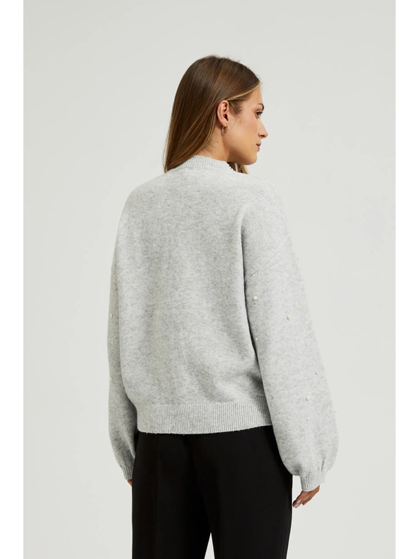 Moodo Pullover mit Perlen in Grau von Moodo