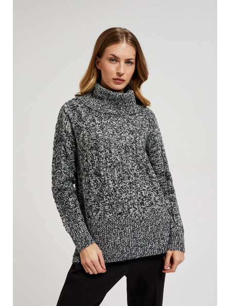 Moodo Pullover mit dickem Kragen in Schwarz von Moodo