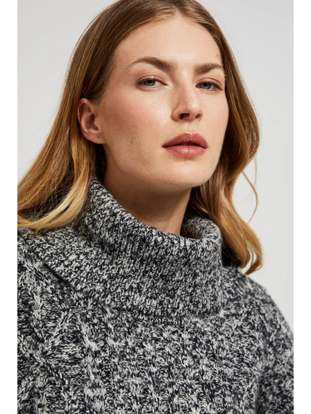 Moodo Pullover mit dickem Kragen in Schwarz von Moodo