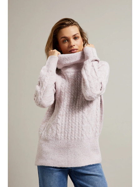 Moodo Pullover mit dickem Kragen in Rosa von Moodo