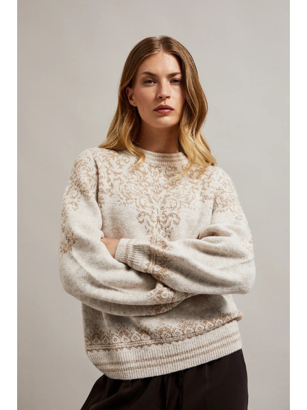 Moodo Pullover mit glänzendem Faden in Beige von Moodo