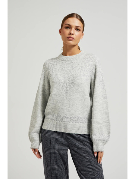 Moodo Pullover mit glänzendem Faden in Grau von Moodo