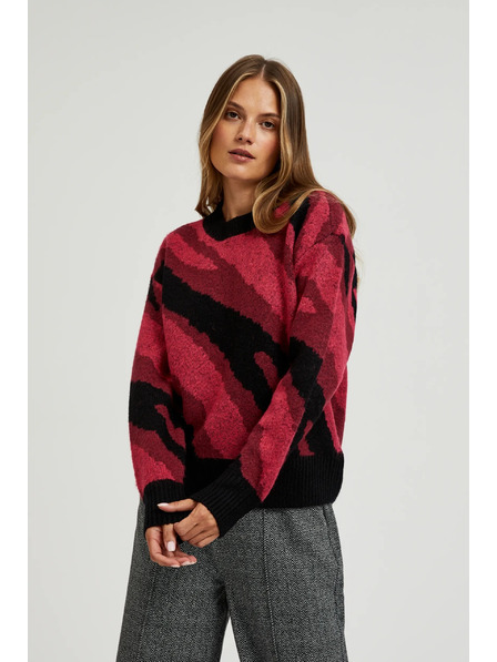 Moodo Pullover mit geometrischem Muster in Rot von Moodo