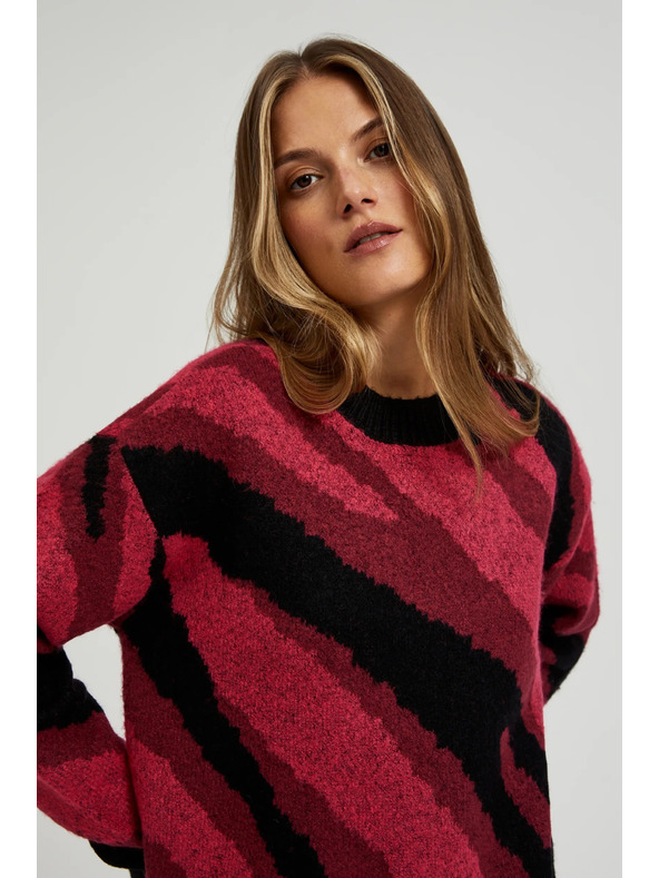 Moodo Pullover mit geometrischem Muster in Rot von Moodo