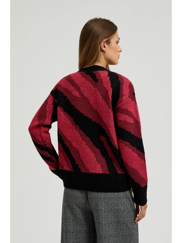 Moodo Pullover mit geometrischem Muster in Rot von Moodo