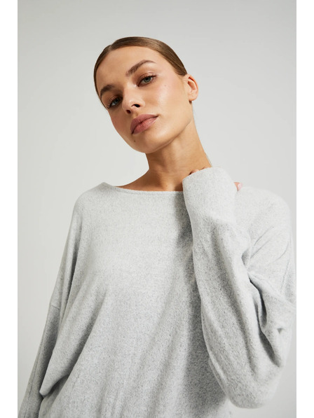 Moodo Glatter Pullover mit langen Ärmeln in Grau von Moodo