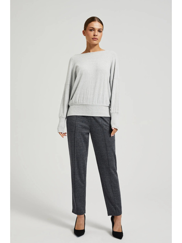 Moodo Glatter Pullover mit langen Ärmeln in Grau von Moodo