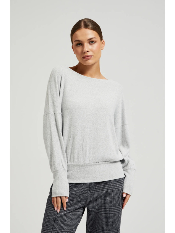 Moodo Glatter Pullover mit langen Ärmeln in Grau von Moodo