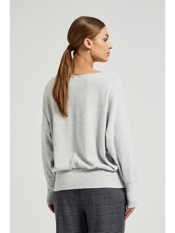 Moodo Glatter Pullover mit langen Ärmeln in Grau von Moodo