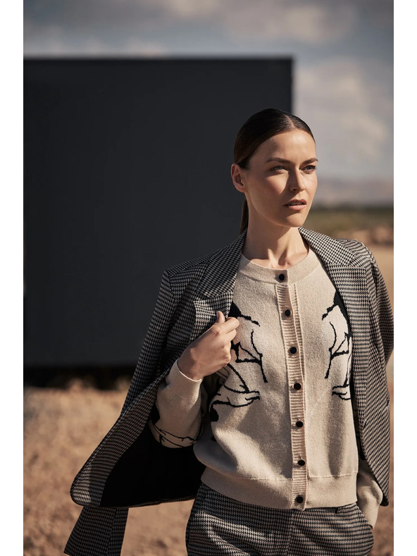 Moodo Strickpullover mit Knöpfen beige Moodo