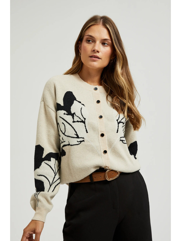 Moodo Strickpullover mit Knöpfen beige Moodo