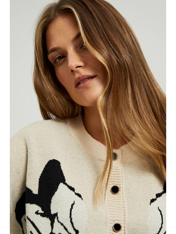 Moodo Strickpullover mit Knöpfen beige Moodo