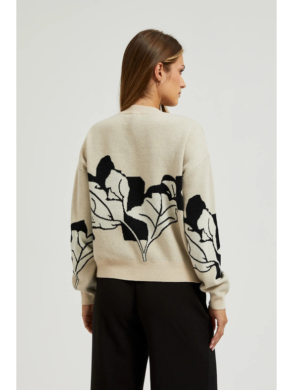 Moodo Strickpullover mit Knöpfen beige Moodo