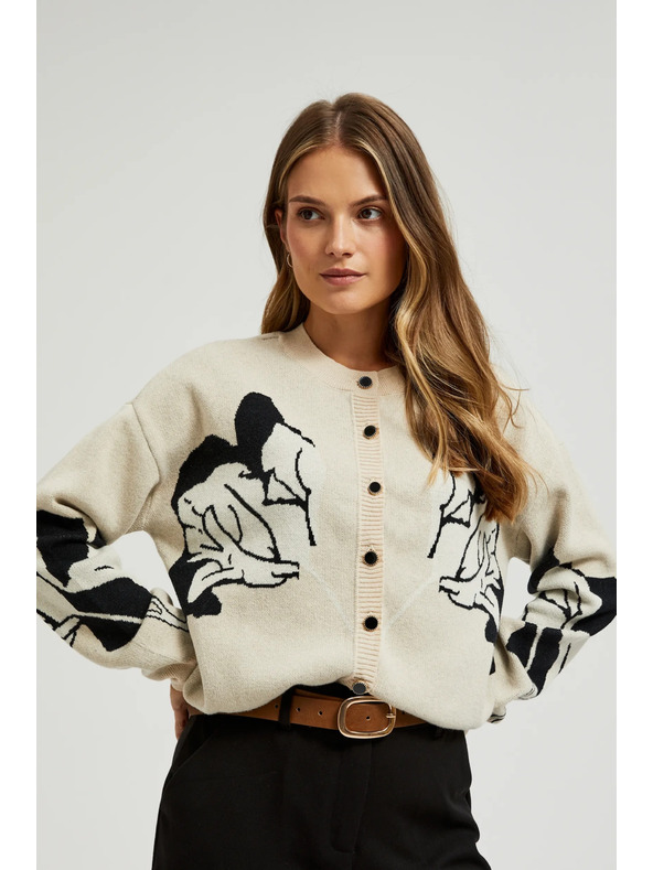 Moodo Strickpullover mit Knöpfen beige Moodo