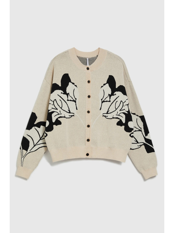 Moodo Strickpullover mit Knöpfen beige Moodo