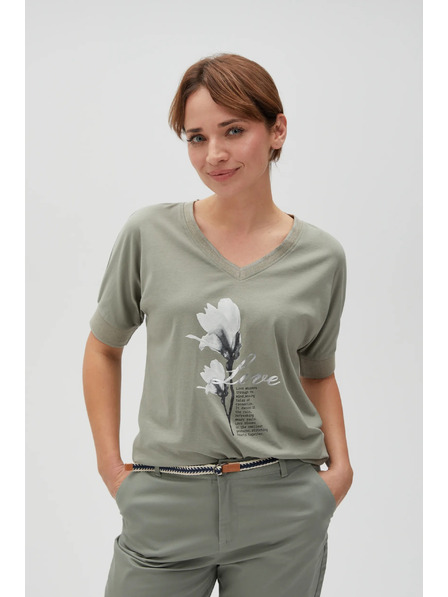 Moodo Baumwollbluse mit Druck olive Moodo