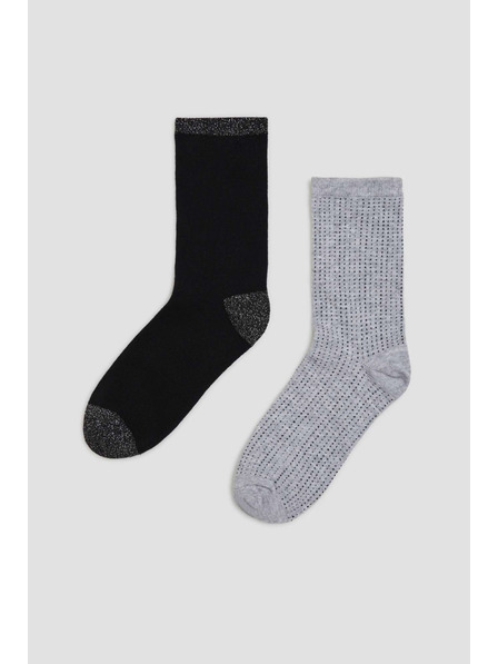 Moodo 2er-Pack Socken mit Metallic-Garn Moodo