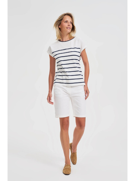 Moodo Baumwollshorts mit Gürtel weiß Moodo