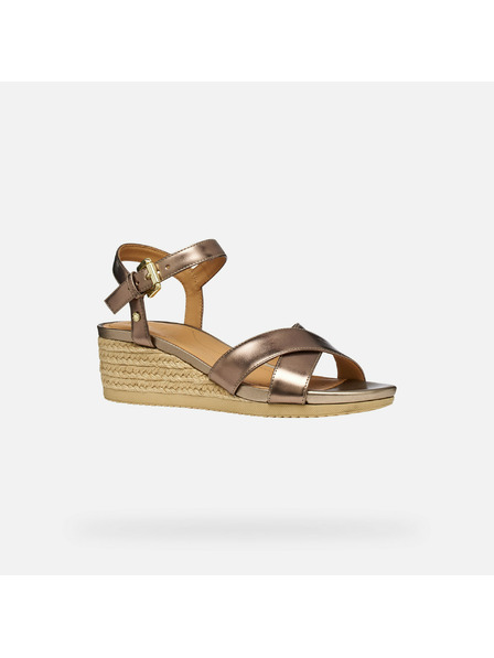 Geox Beige Damen-Sandalen Geox Ischia Corda