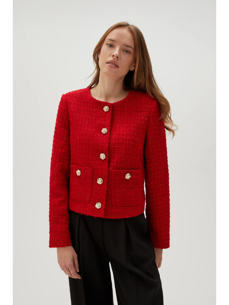 Moodo Moodo Rote Jacke mit Knöpfen