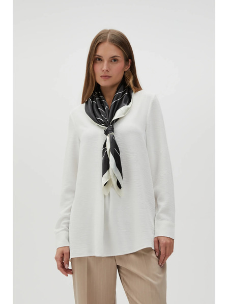 Moodo Weiß und schwarz gemusterter Damenschal Moodo