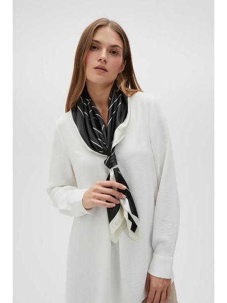 Moodo Weiß und schwarz gemusterter Damenschal Moodo