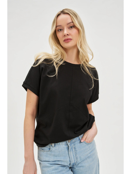 Moodo Schwarzes Damen Long Shirt Moodo