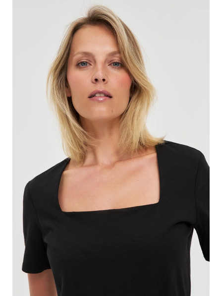 Moodo Schwarzes Damen Long Shirt Moodo