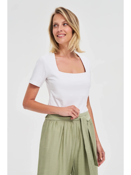 Moodo Weißes Damen-T-Shirt Moodo