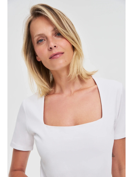 Moodo Weißes Damen-T-Shirt Moodo