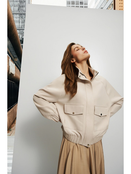 Moodo Hellbeige Damenjacke