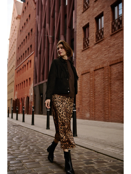 Moodo Damen Leopardenrock Moodo - braun