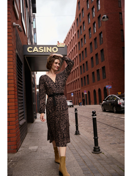 Moodo Braun gemustertes Kleid Moodo