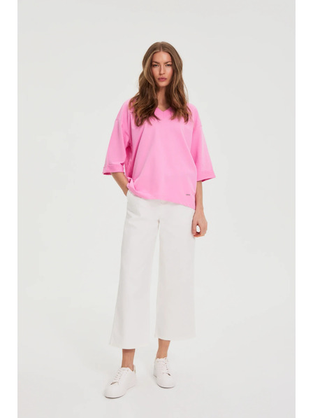 Moodo Bluse mit V-Ausschnitt rosa Moodo