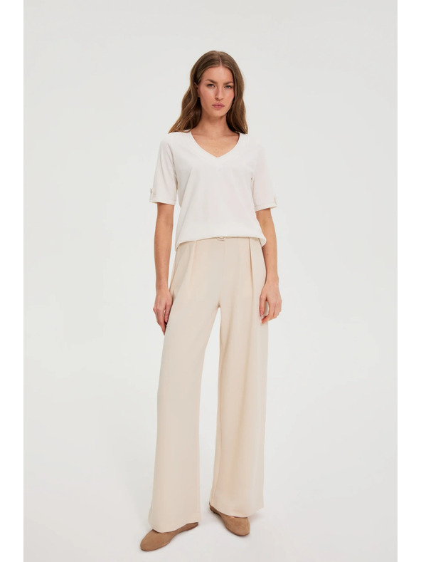 Moodo Bluse mit V-Ausschnitt weiß Moodo