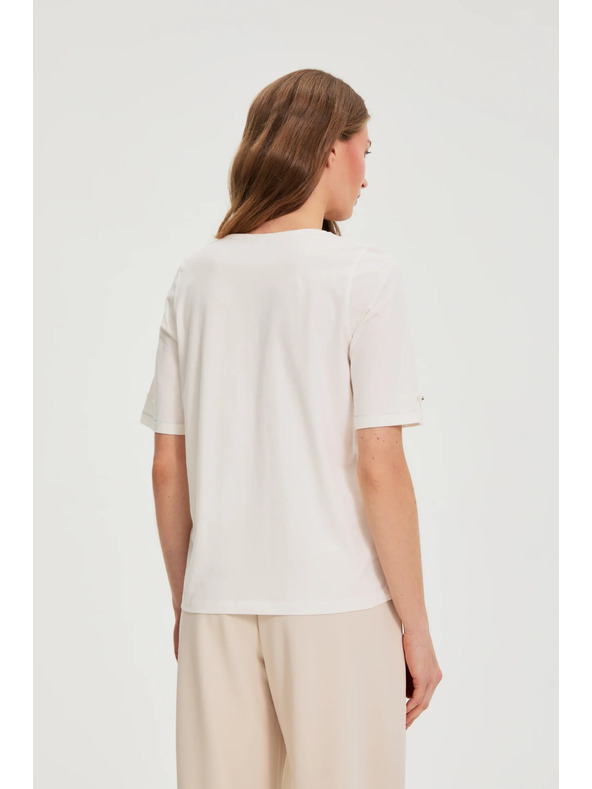 Moodo Bluse mit V-Ausschnitt weiß Moodo