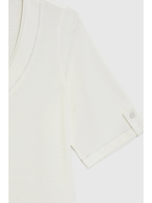 Moodo Bluse mit V-Ausschnitt weiß Moodo