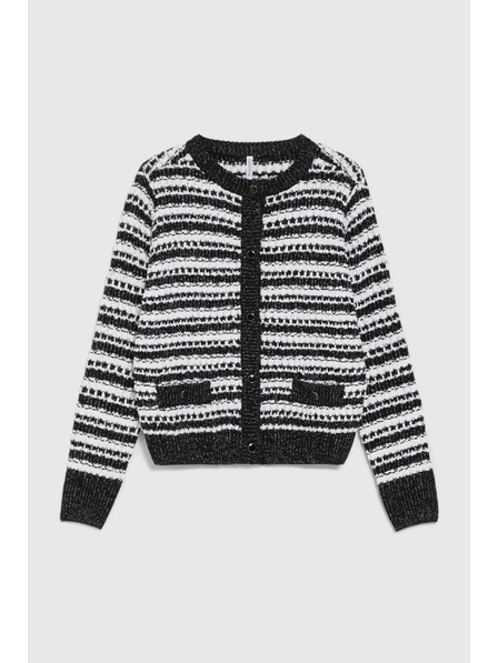 Moodo Schwarzer gestreifter Cardigan Moodo