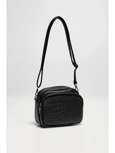 Moodo Kleine schwarze Tasche aus Öko-Leder Moodo