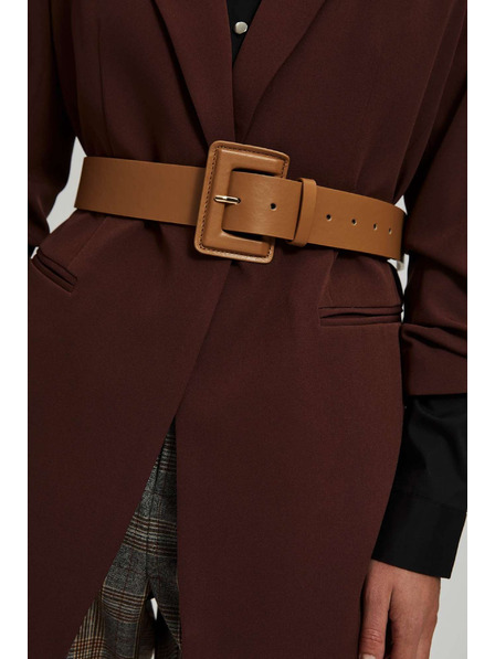 Moodo Dunkelbeiger breiter Gürtel Moodo