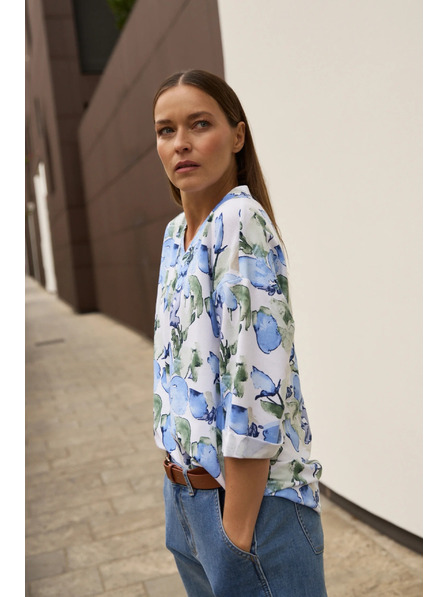 Moodo Sweatshirt mit Blumen blau Moodo