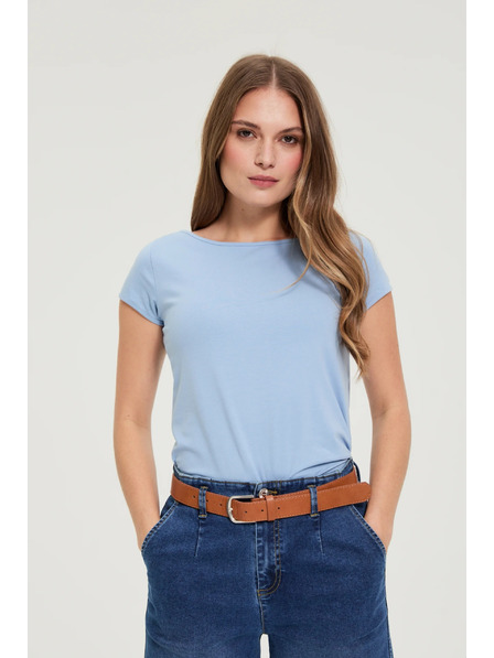 Moodo Baumwoll-T-Shirt blau Moodo