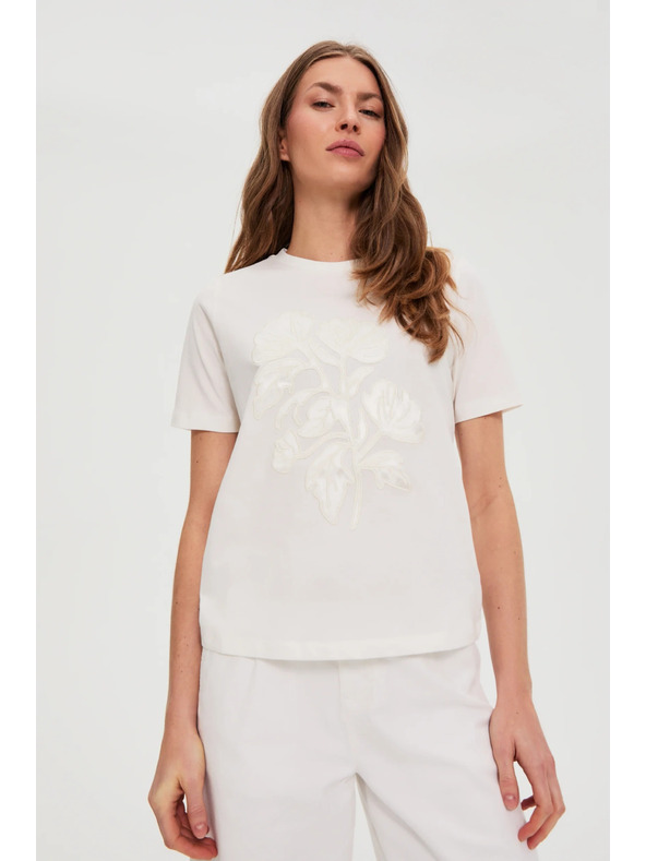 Moodo Bluse mit Applikation weiß Moodo